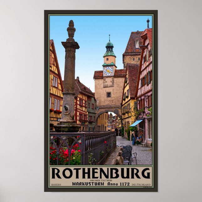 Poster Rothenburg od Tauber - Markusturm (Devant)