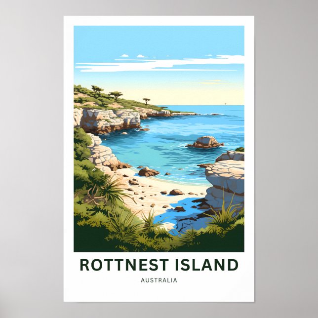 Poster Rottnest Island Australia Travel Print (Devant)