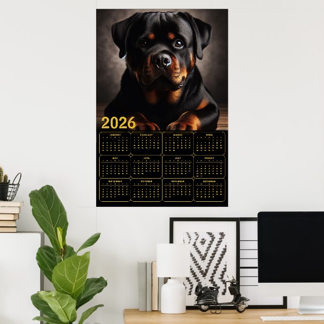 Poster Rottweiler 2026 Calendar  (Bureau à domicile)