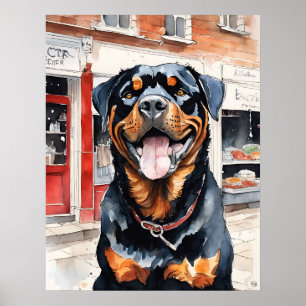 Poster Rottweiler - Art Chien Imprimer