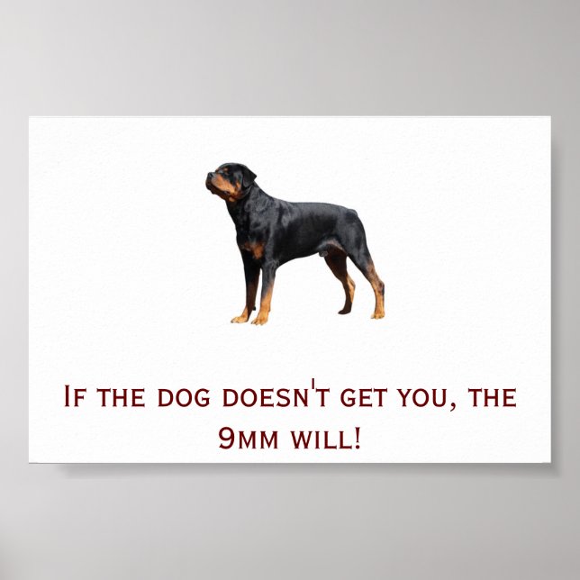 Poster Rottweiler et 9mm (Devant)
