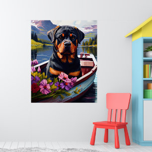 Poster Rottweiler sur une pédale : une aventure Pittoresq