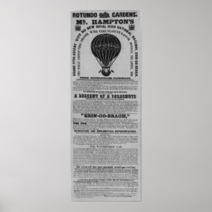 Poster Rotunda Baloon ascension, Antique Dublin Irlande