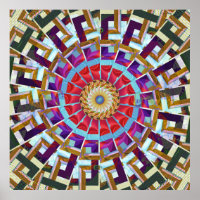 Roue bohémienne de Fortune Fractal Mandala Art
