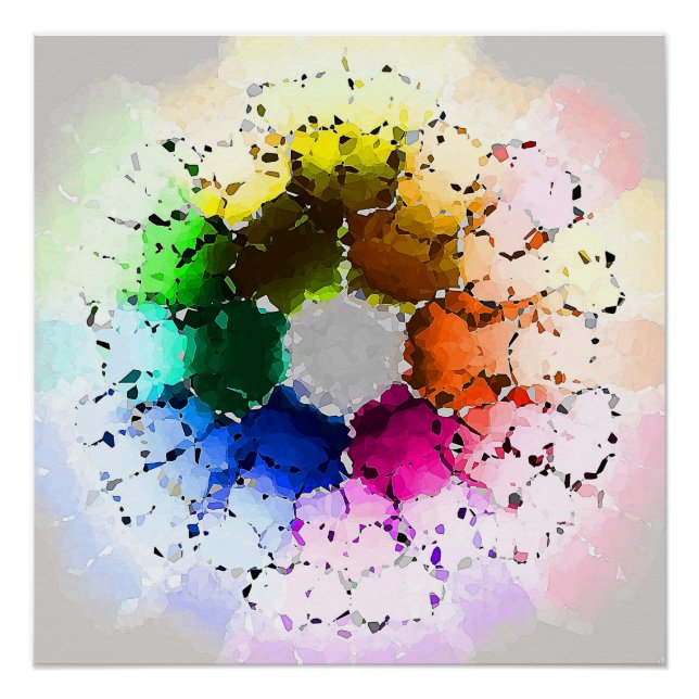 Poster Roue couleur Abstraite (Devant)