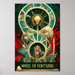 Poster Roue De Fortune - Art Concept - Tarot - Art Mur