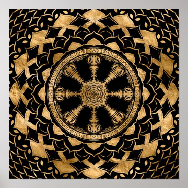 Poster Roue Dharma - Dharmachakra (Devant)