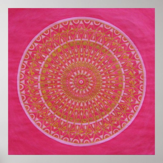 Poster Roue d'or Mandala (Devant)