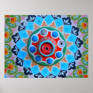 Poster Roue en Wagon Peint
