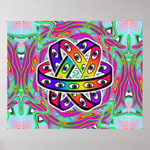 Poster Roue Ezekiel - Yeux et arcs-en-ciel