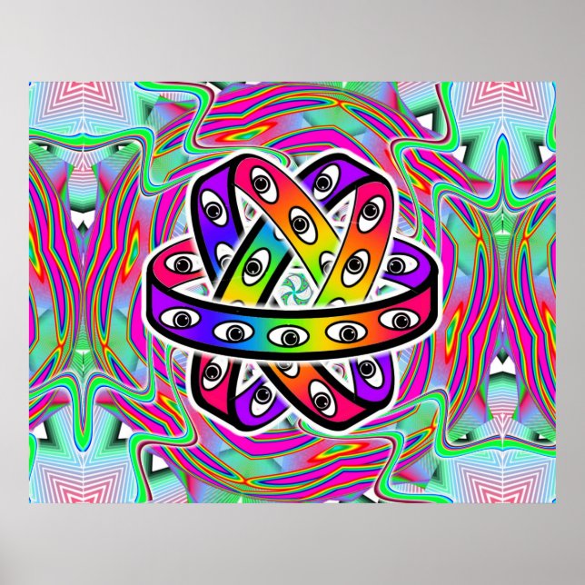 Poster Roue Ezekiel - Yeux et arcs-en-ciel (Devant)