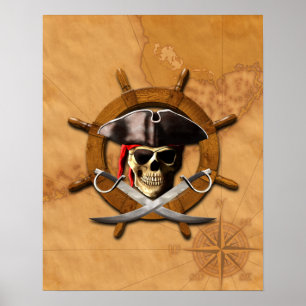 Poster Roue jolly roger pirate