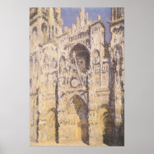 Poster Rouen Cathedral, Harmony Blue Gold by Claude Monet