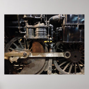 Poster Roues de locomotive à vapeur