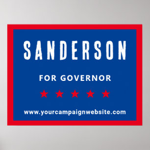 Poster Rouge Blanc Bleu Politique Nom de la campagne élec