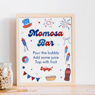 Poster Rouge Blanc et Impayée Bar à Momosa pour Baby Show