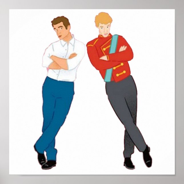 Poster Rouge blanc et Royal bleu Livre Art (Devant)