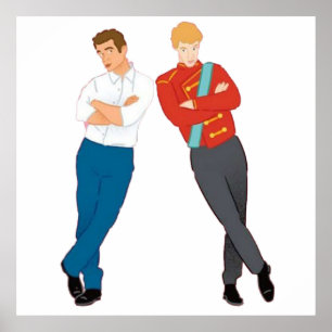 Poster Rouge blanc et Royal bleu Livre Art