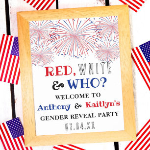 Poster Rouge, Blanc & Qui ? 4 juillet Parti de la révélat