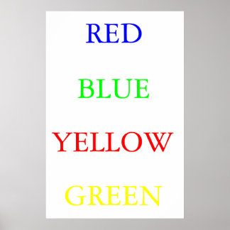 Poster Rouge bleu jaune vert