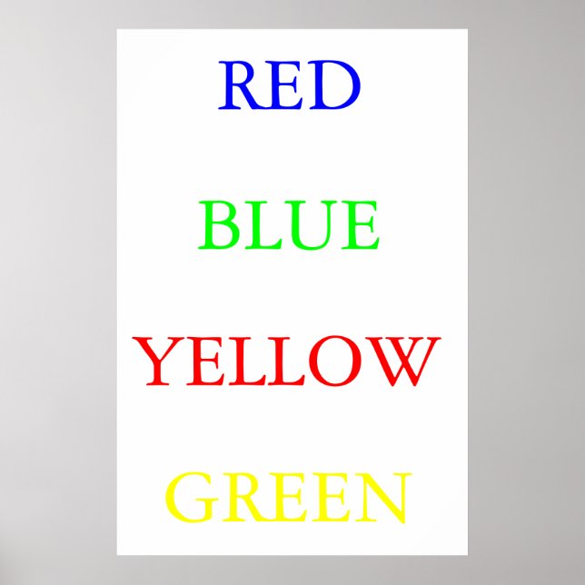 Poster Rouge bleu jaune vert (Devant)