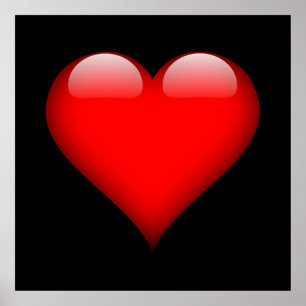 Poster Rouge cœur tendance amour mariage