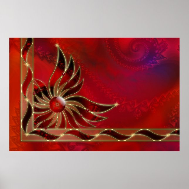Poster Rouge comme flamme imprimé (Devant)