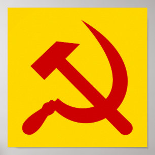 Poster Rouge Communism hammer and Sickle