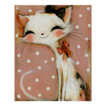 Rouge cramoisi rose mat Chat souriant