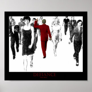 Poster Rouge de défi