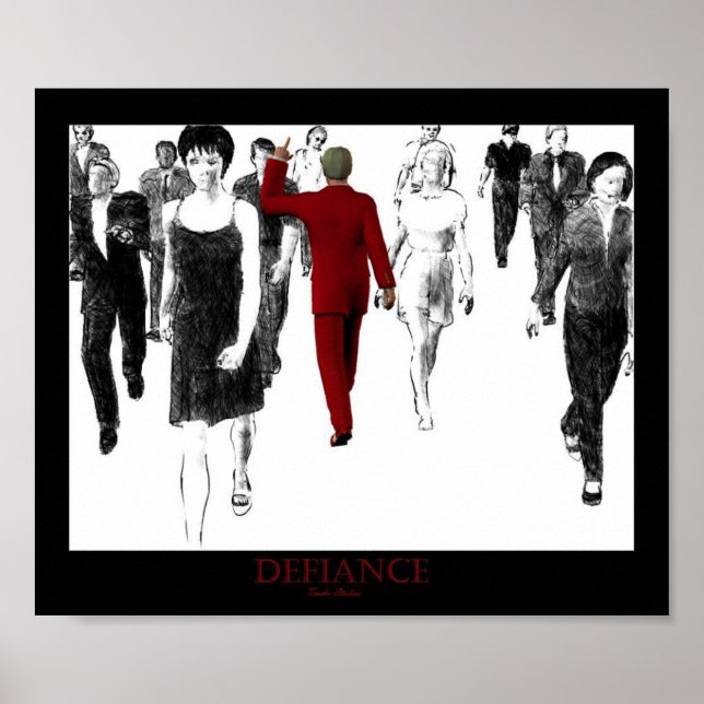Poster Rouge de défi (Devant)