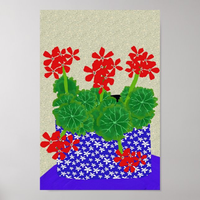 Poster rouge de géranium (Devant)