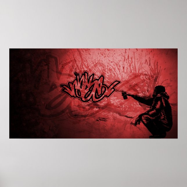 Poster Rouge d'impression de base (Devant)