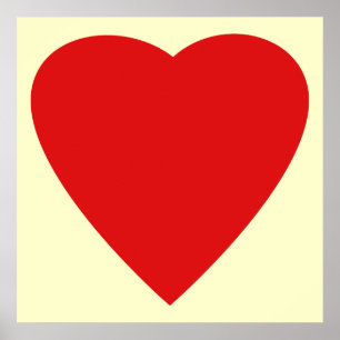 Poster Rouge et Crème Love Coeur Design.