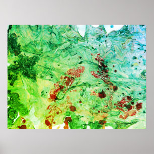 Poster Rouge Jaune Bleu Vert moderne Art Abstrait tendanc