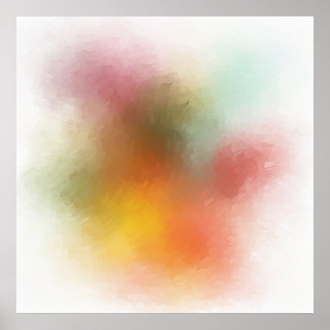 Poster Rouge Jaune Bleu Vert Violet Rose tendance Moderne (Devant)