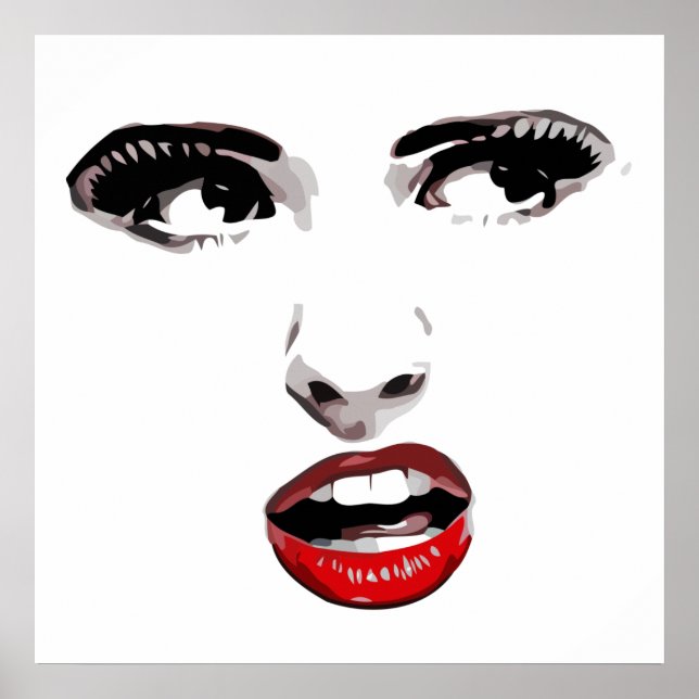 Poster Rouge Lipstick Dark Eyed Femme maquillage Beauté A (Devant)