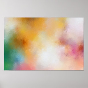 Poster Rouge moderne Bleu jaune coloré Abstrait tendance