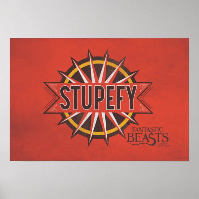 Poster Rouge & Or Stupefy Spell Graphic (Devant)