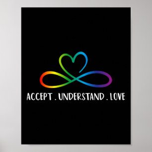 Poster Rouge Plutôt Autisme Infini Accepter Comprendre L'