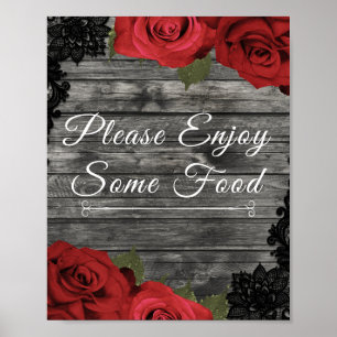 Poster Rouge Roses Russe Black dentelle Mariage Signal al