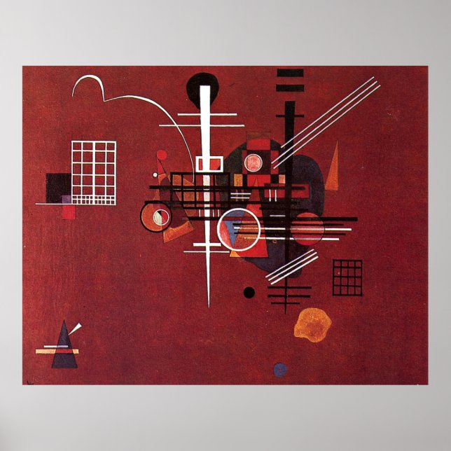 Poster Rouge terne, célèbre peinture de Wassily Kandinsky (Devant)