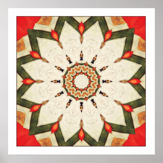 Poster Rouge turc Mandala (Devant)