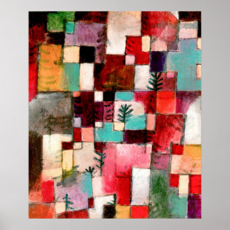 Poster Rouge-vert et rythmes violet-jaune par Paul Klee