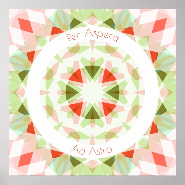 Poster Rouge Vert Par Aspera Ad Astra Étoiles Motivationn (Devant)