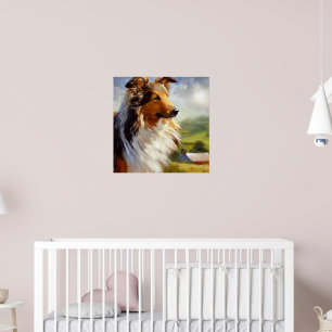 Poster Rough Collie Chien