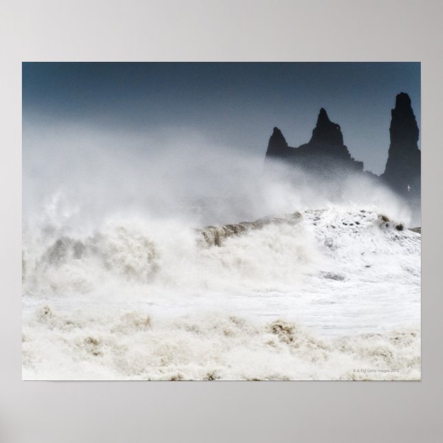 Poster Rough Seas, Vik i Myrdal, Islande (Devant)