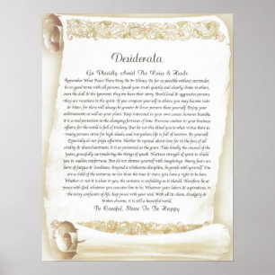 Poster Rouleau florentin antique de DESIDERATA