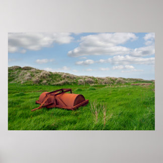 Poster rouleaux lourds agricoles abandonnés