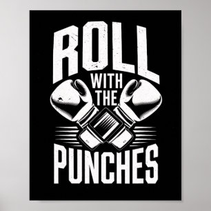 Poster Roulez Avec Des Punches Boxe Hommes Inspirationnel